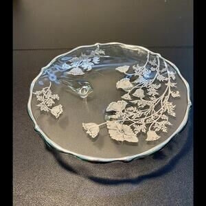 Silver City Vintage MCM Sterling Silver Poppy Overlay Bon Bon Plate Bowl Dish